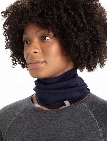 Midnight Navy Icebreaker Unisex Merino Apex Chute Men's Scarves | AU 1076YXFU